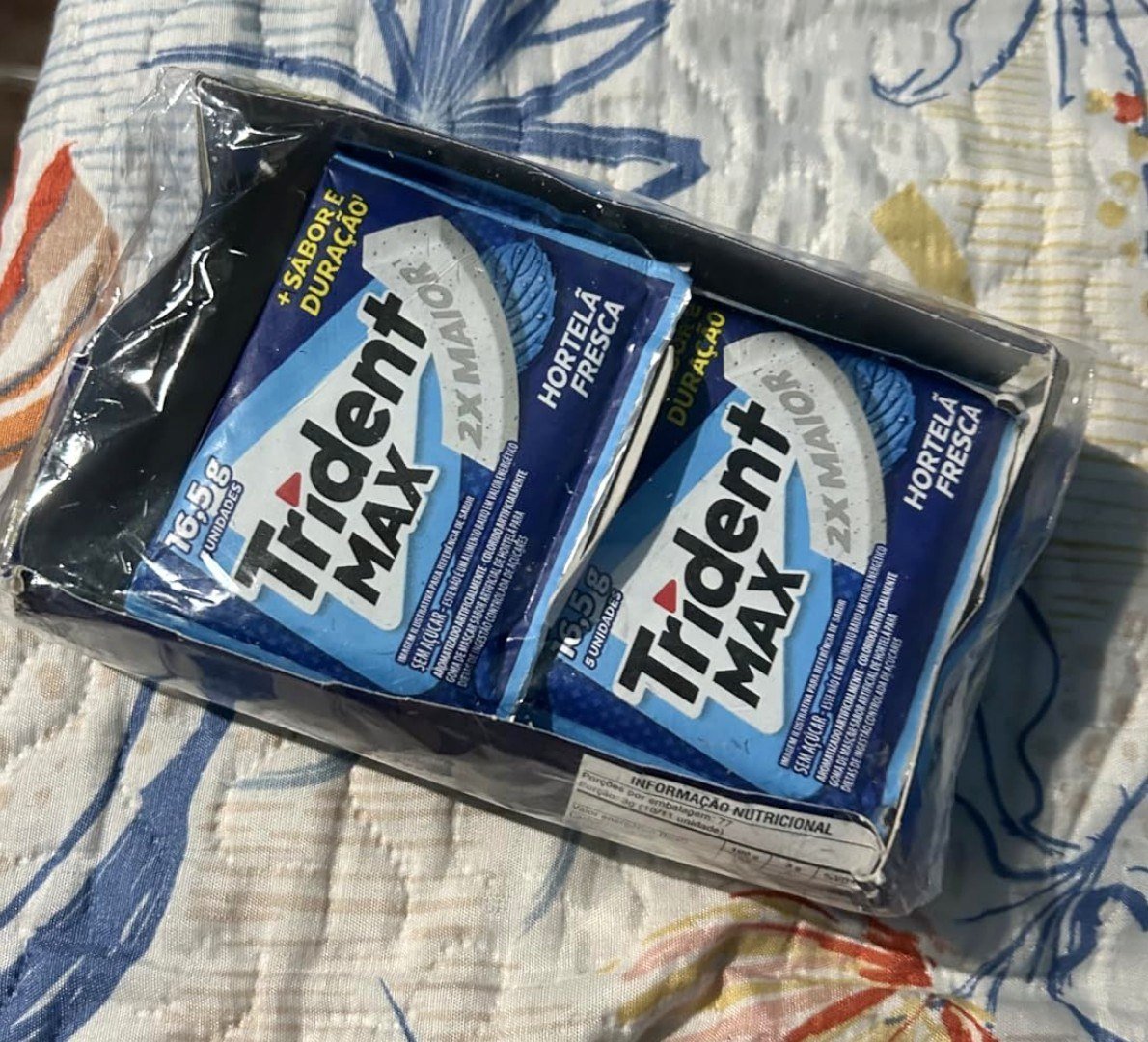 🍬 Chiclete Trident Max Hortelã Fresca Sem Açúcar - Caixa com 14 unidades