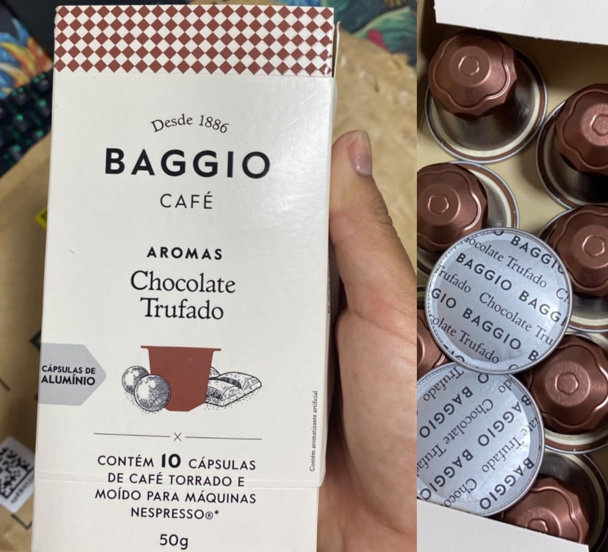 ☕️ Baggio Café Chocolate Trufado Compatível com Nespresso 10 Cápsulas