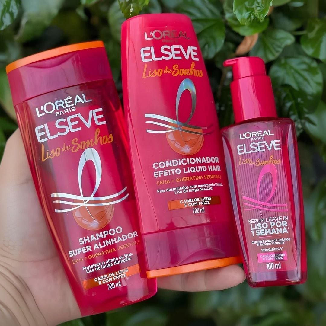 🧴 L'Oréal Paris Elseve Liso dos Sonhos (Shampoo, Condicionador e Sérum)