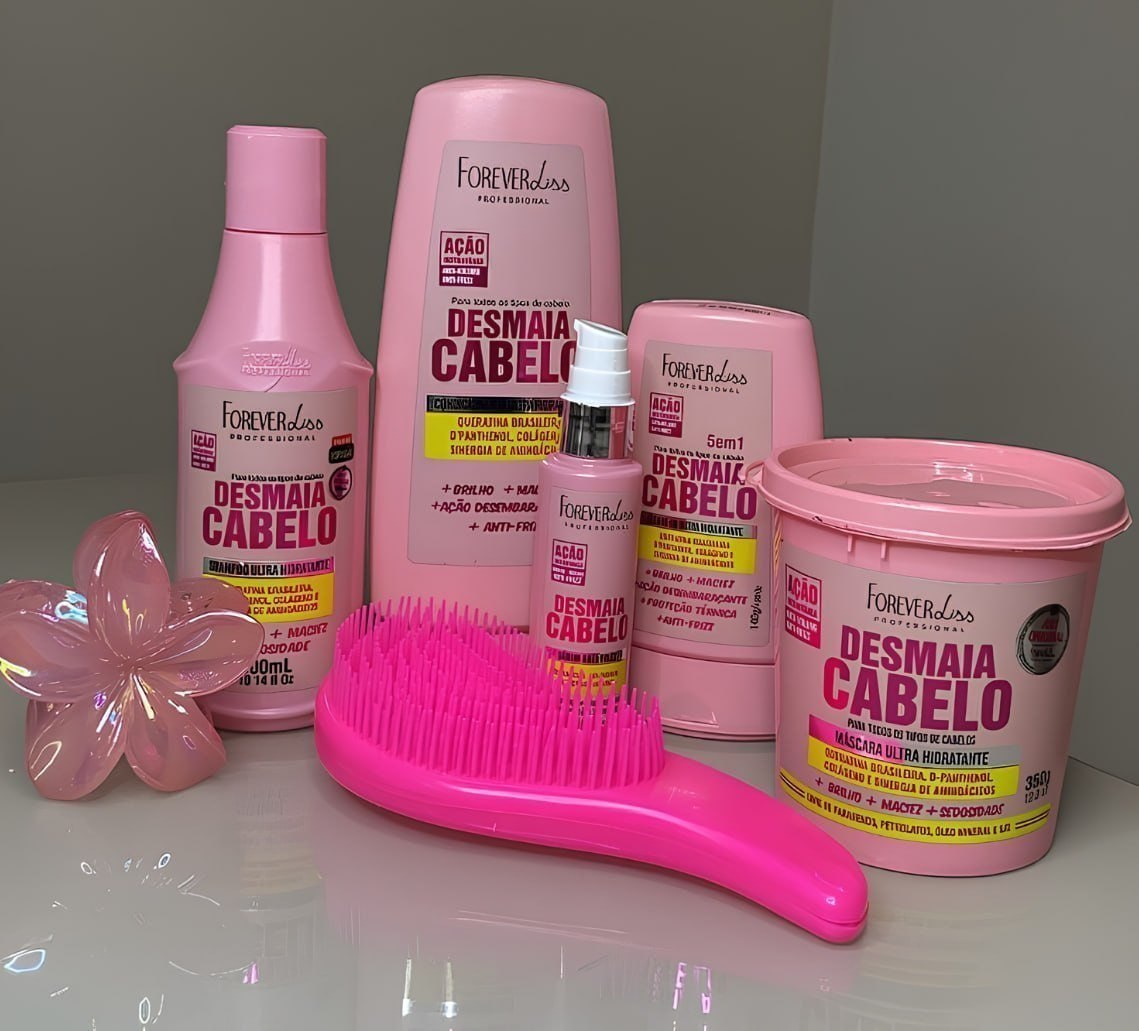 🧴 Kit Desmaia Cabelo Forever Liss com Escova Para Pentear