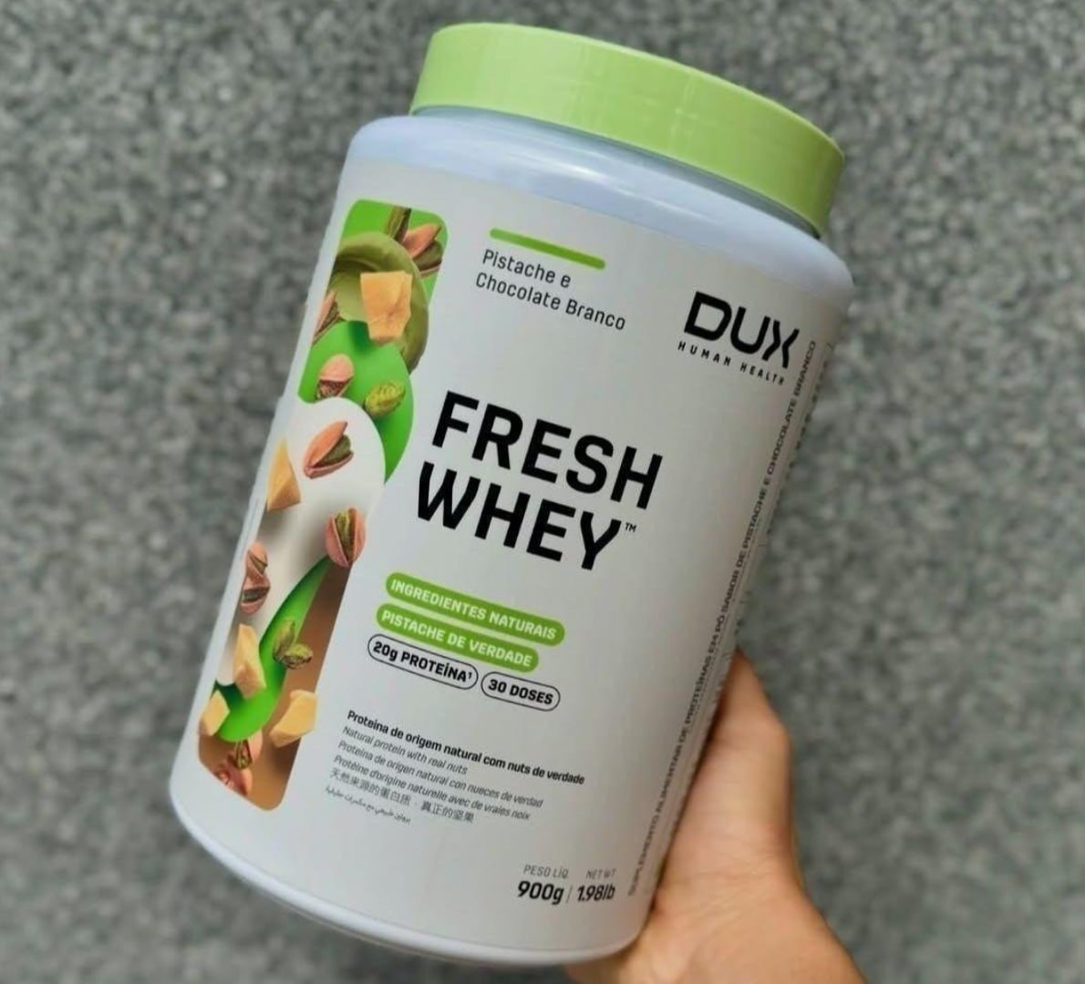💪 Whey Protein Fresh Whey Dux 900g Pistache Chocolate Branco