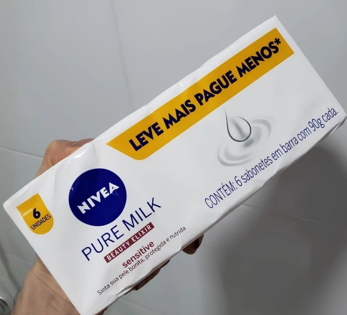 🧼 NIVEA Sabonete em Barra Pure Milk Sensitive 6 un. 90g