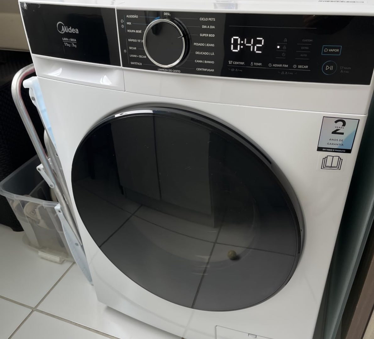 🫧 Lava e Seca Midea 11kg Branca Ciclo Pets – Inverter