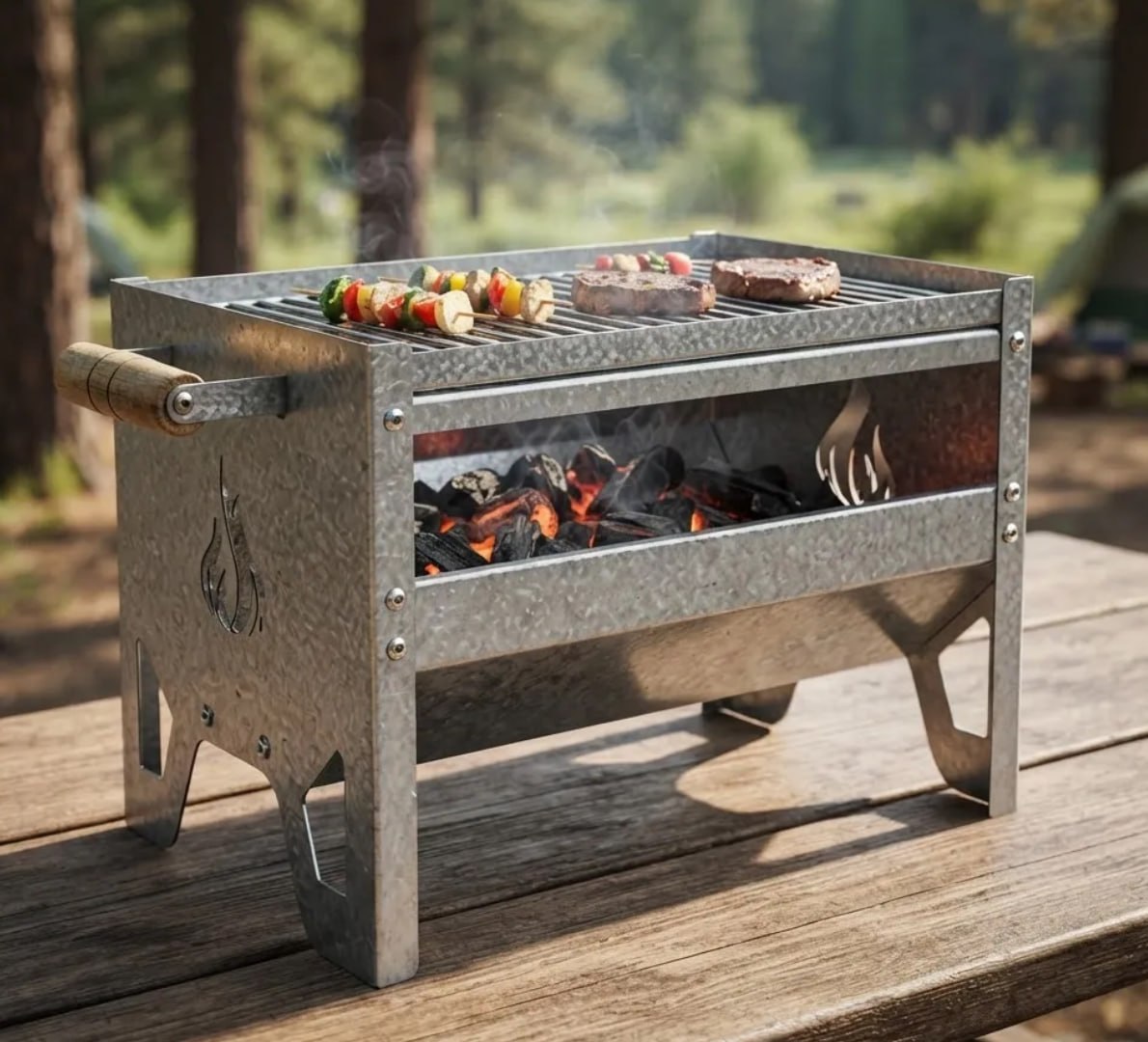 ✅ Churrasqueira Portatil Carvão Grelha Grill