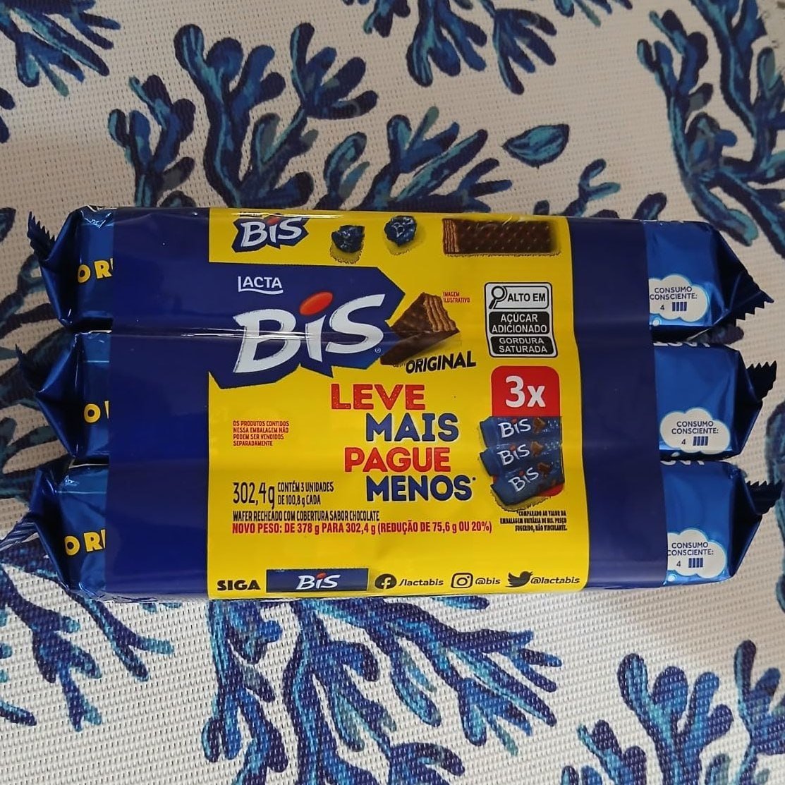🍫 Bis Original Ao Leite - Kit com 3 unidades de 100,8g