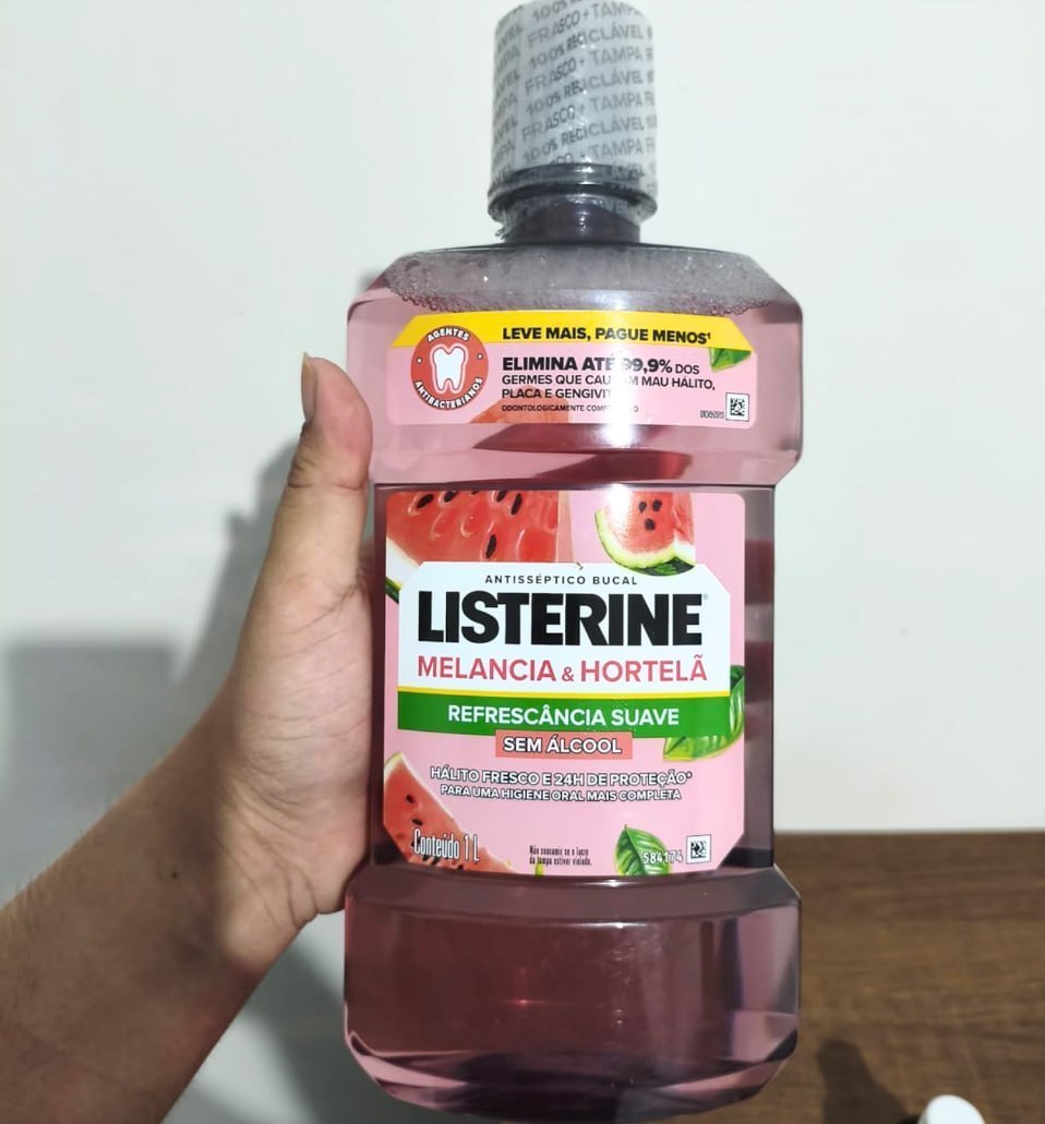 🍉 Listerine Enxaguante Bucal Melancia & Hortelã Sem Álcool, 1L