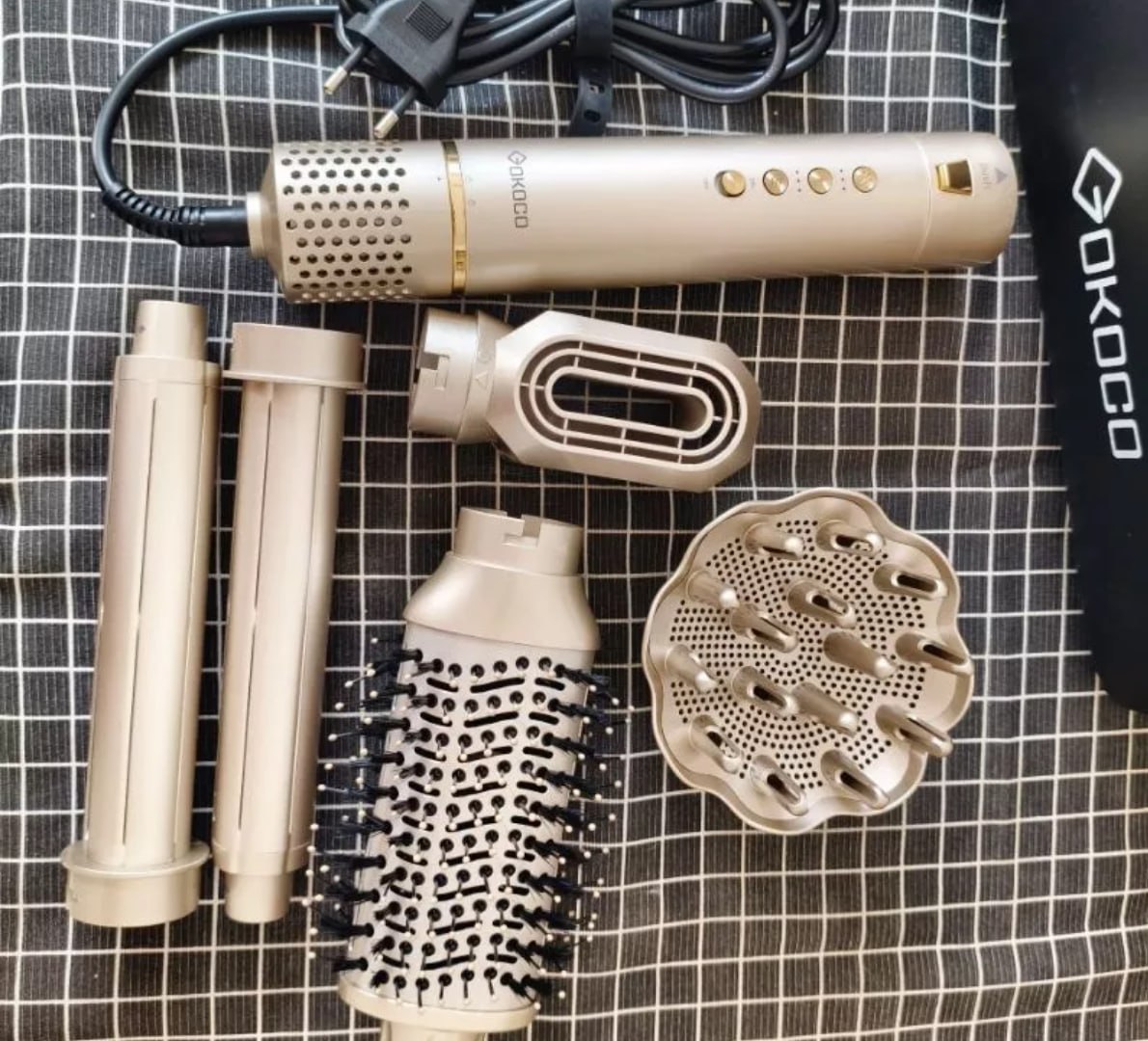 👩 GOKOCO Escova Secadora 5 Em 1 Dupla voltagem 110V/240V