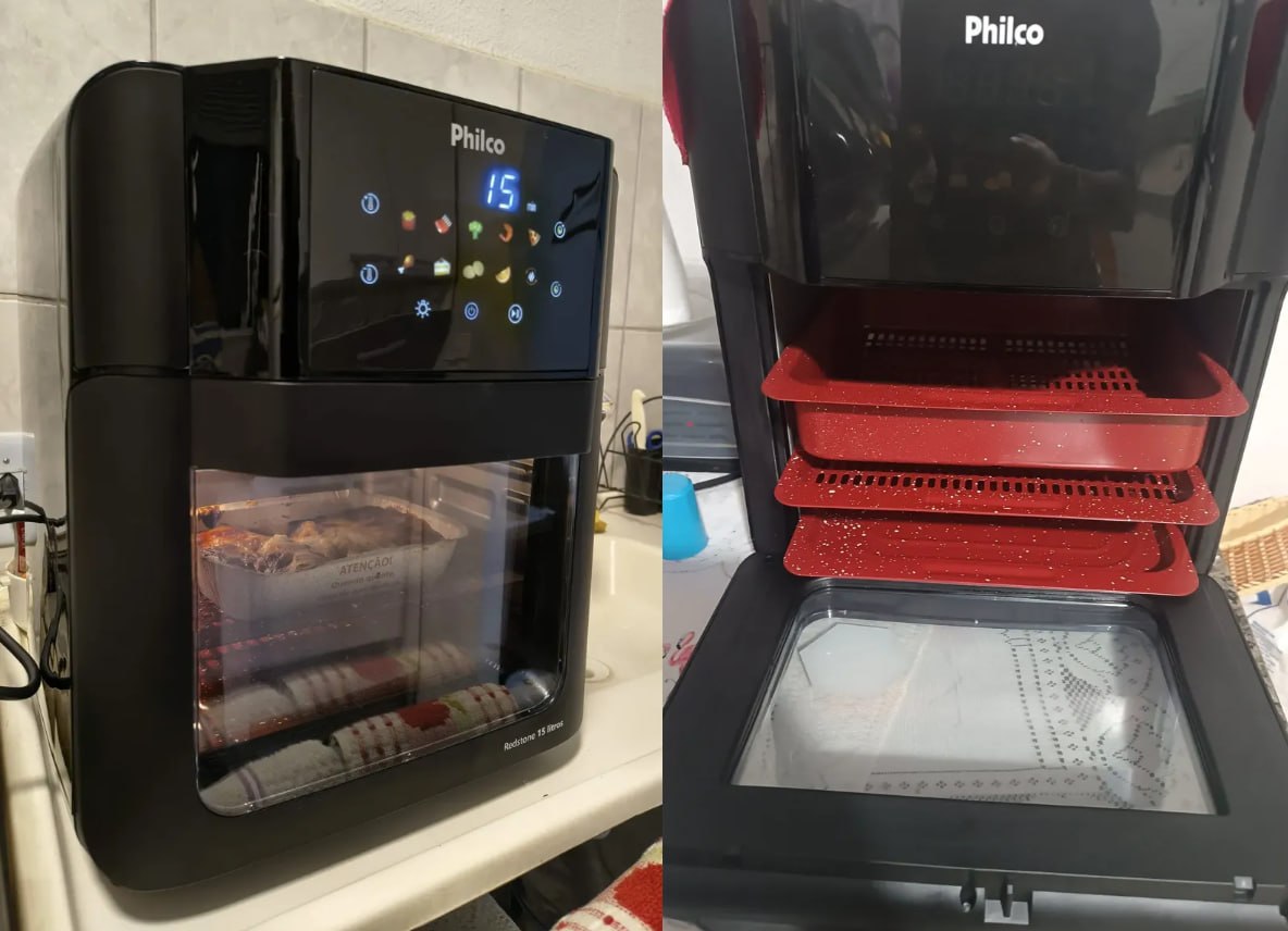 🍟 Air Fryer Oven 15L Philco Revestimento Redstone