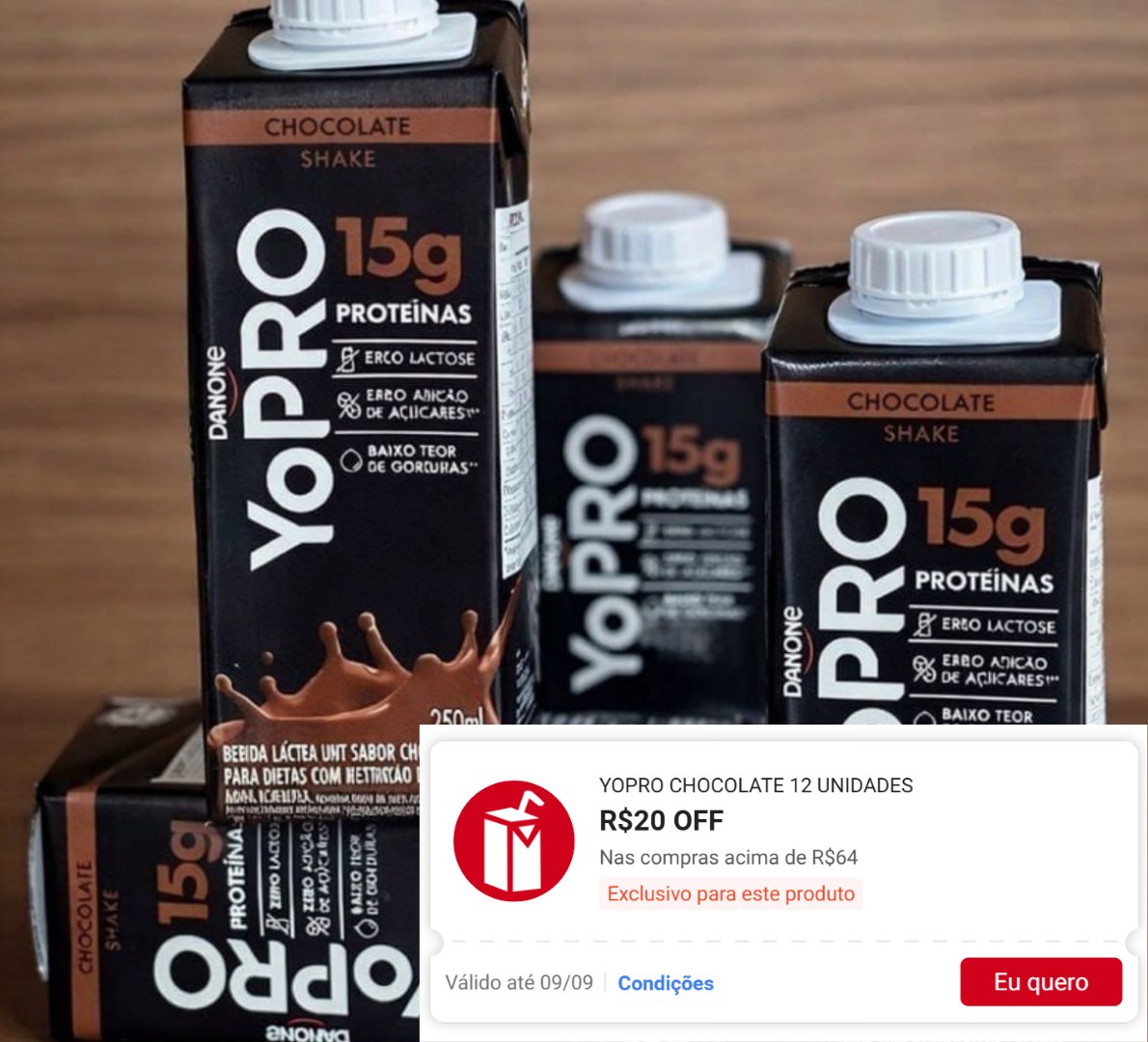 🍫 YoPRO Chocolate 15g de proteínas 250ml - 12 unidades