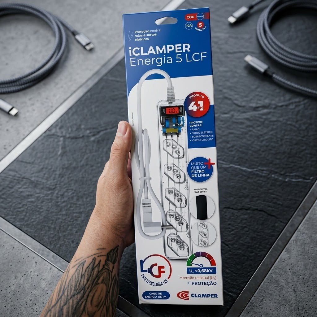 🔌 Filtro de Linha Clamper iClamper Energia 5 Tomadas