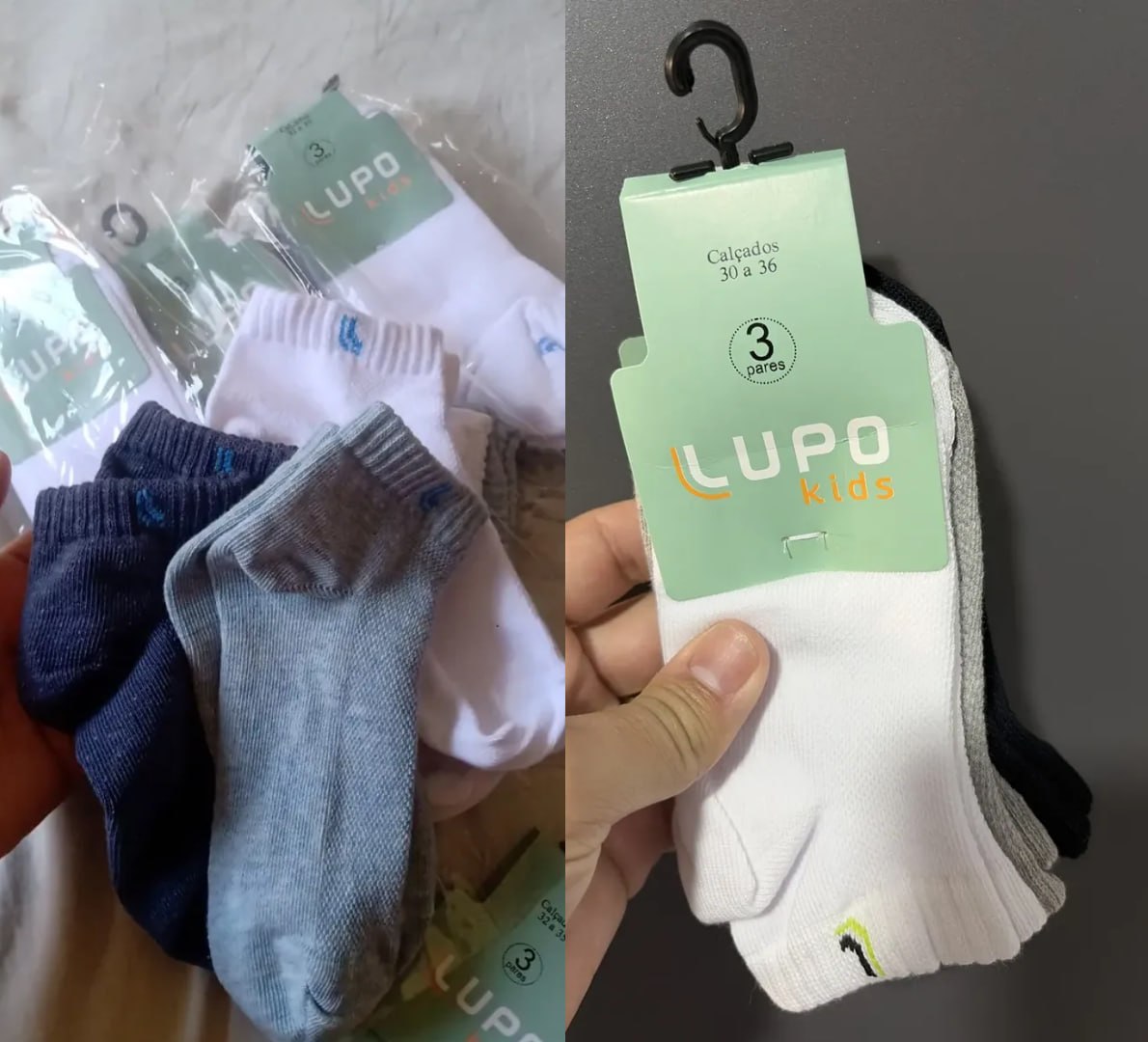 🧦 Kit De Meias Lupo Kids 12 Pares Cano Curto