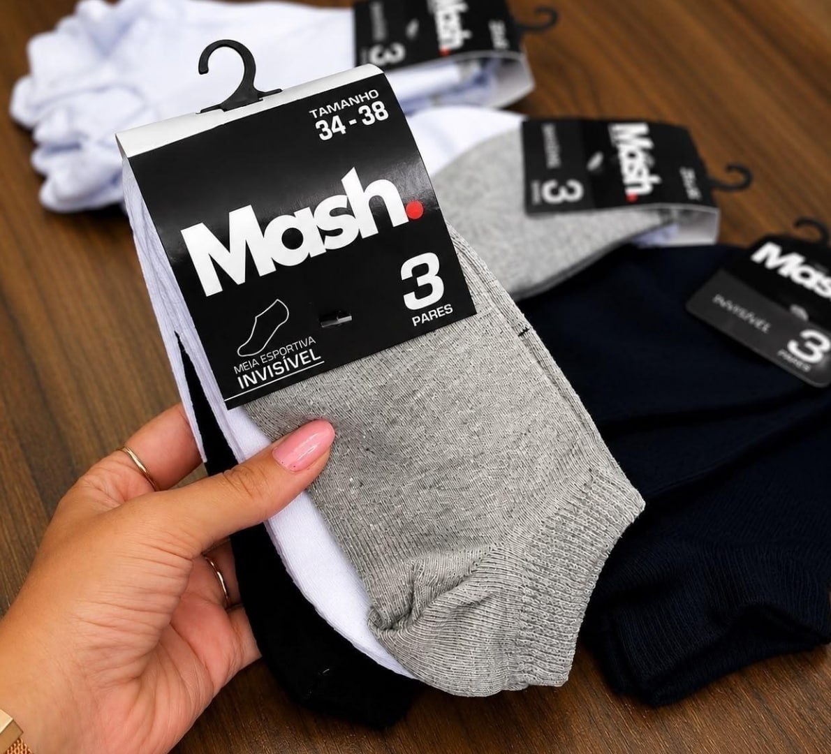 🧦 Kit 10 Pares Meias Mash Invisível Algodão