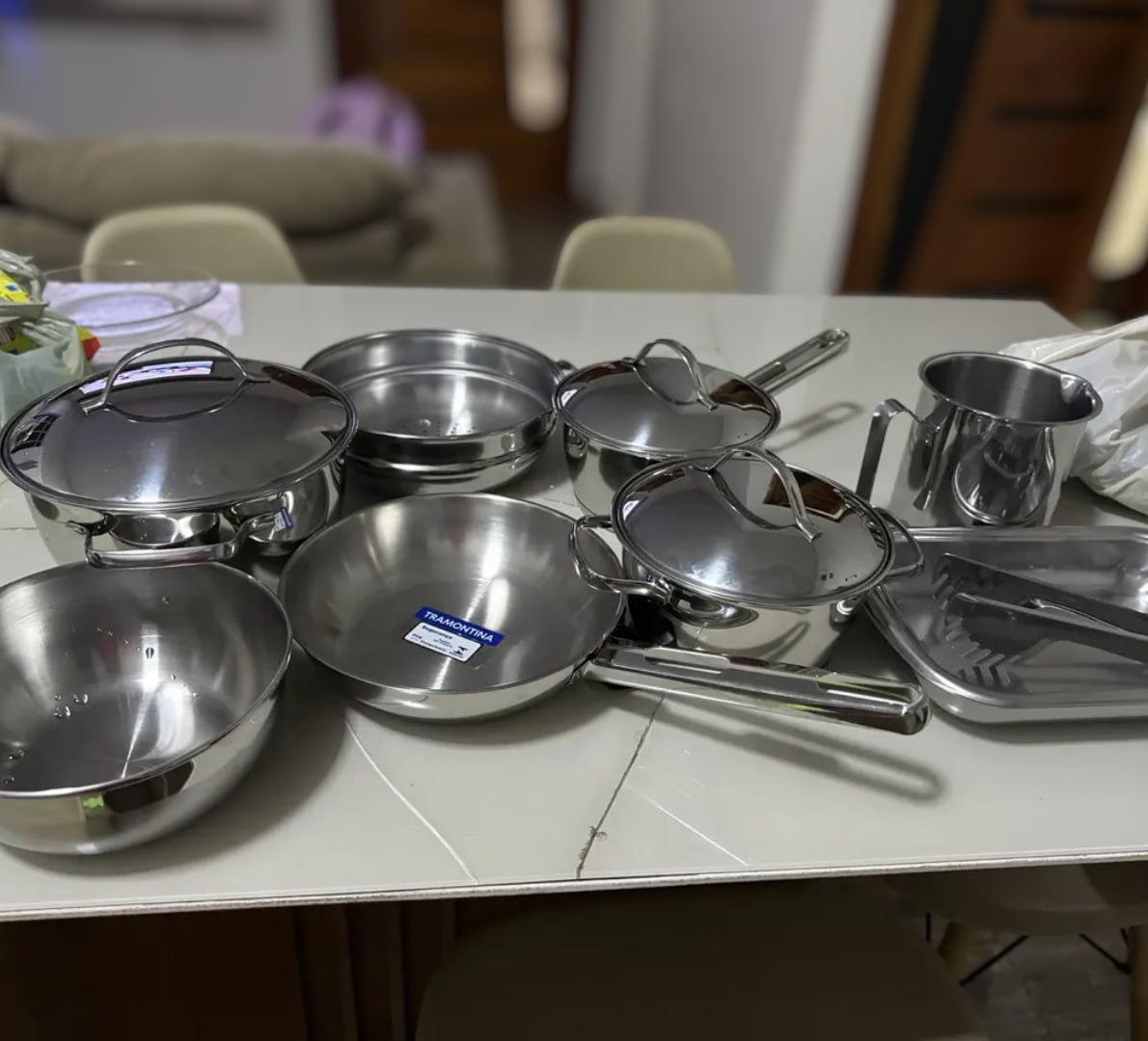 🥘 Jogo De Panelas Tramontina Inox Allegra 10p Com Pegador
