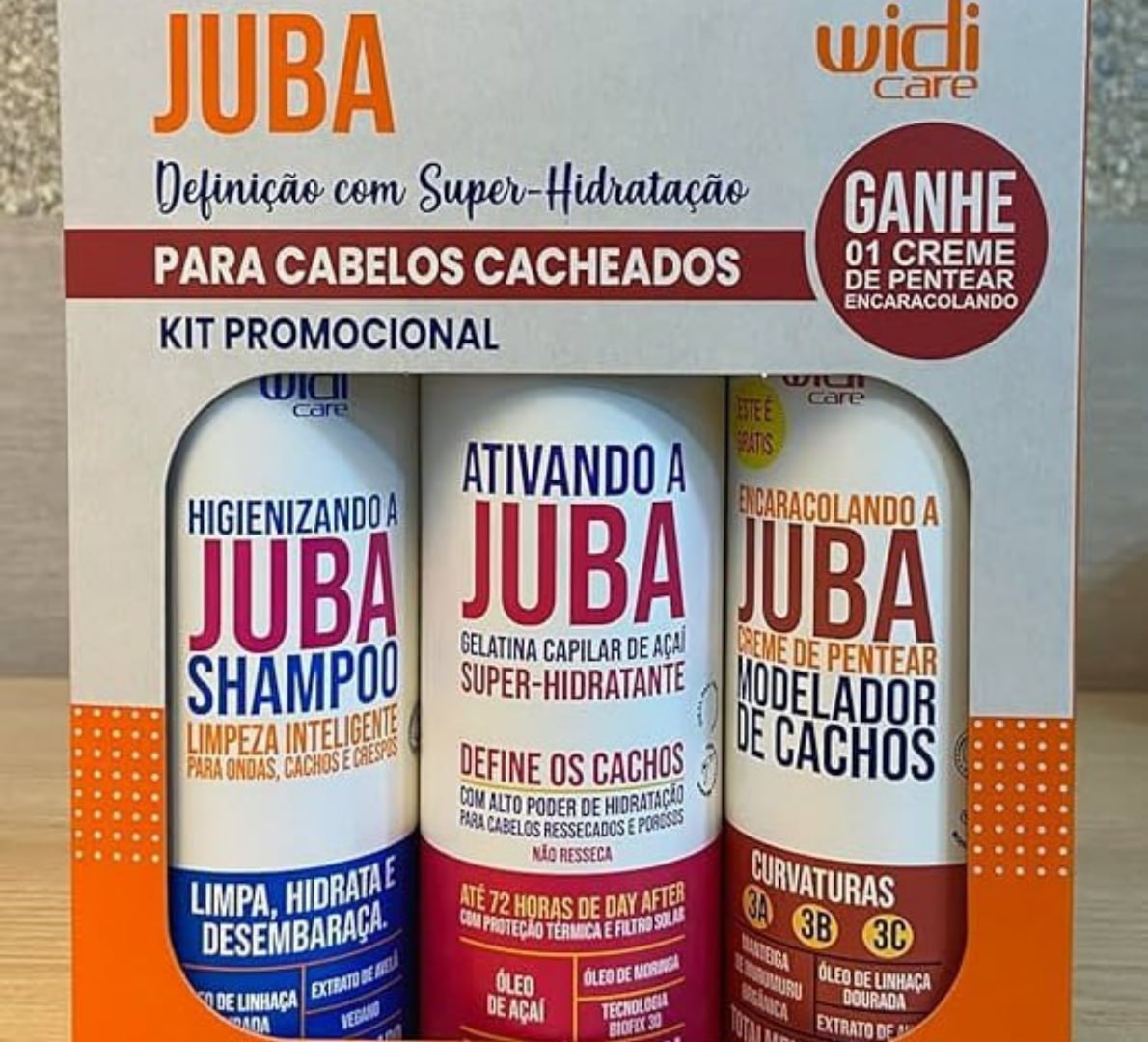 🧴 Kit Lavagem Encaracolando Widi Care (Shampoo + Gelatina + Creme de Pentear) 900ml