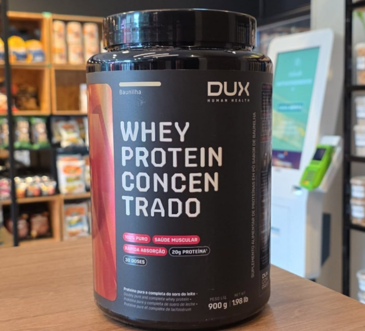 💪 Dux Whey Concentrado 100% Puro - 900g Baunilha