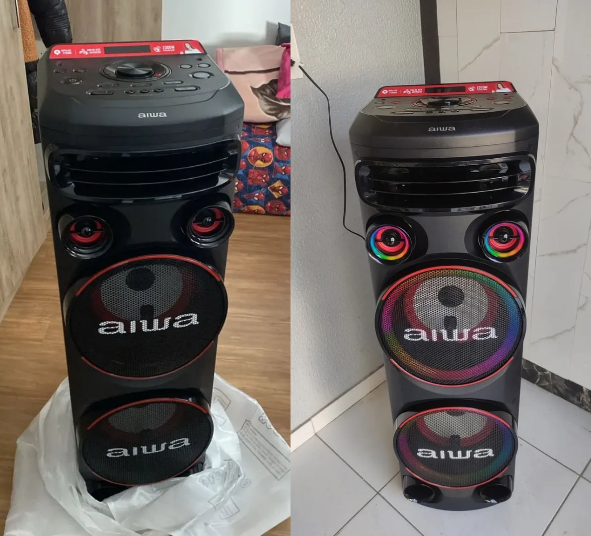 🎵 Torre de Som AIWA T2W-02 2300W Bluetooth RGB