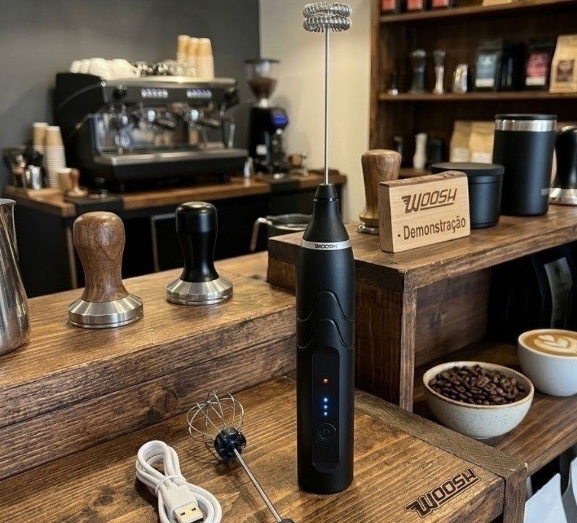✅ Mini Mixer Misturador De Bebidas Elétrico 2 Em 1 Portátil