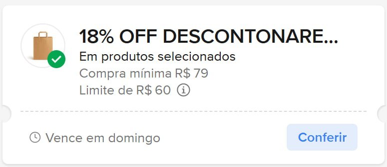 🎟 cupom: DESCONTONAREDA