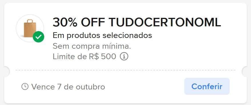 🎟 cupom: TUDOCERTONOML