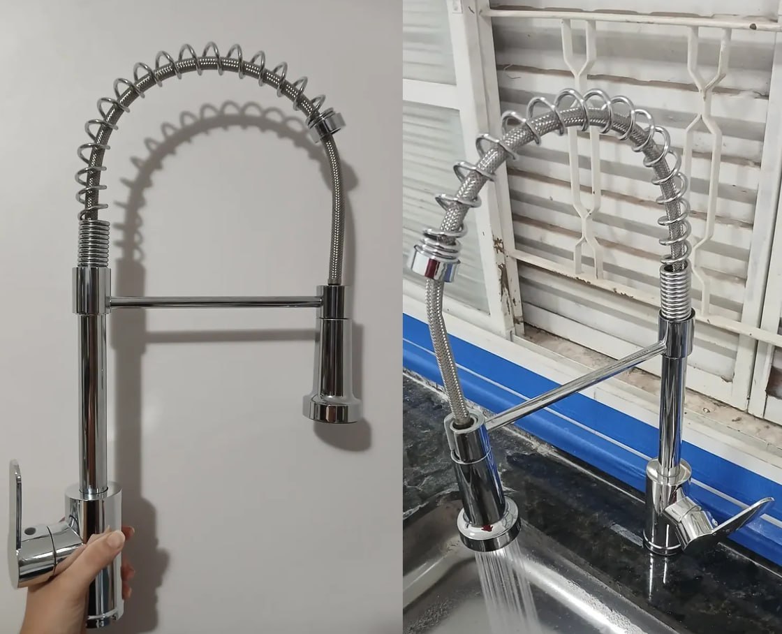 💧 Torneira Cozinha Gourmet Flexível Monocomando