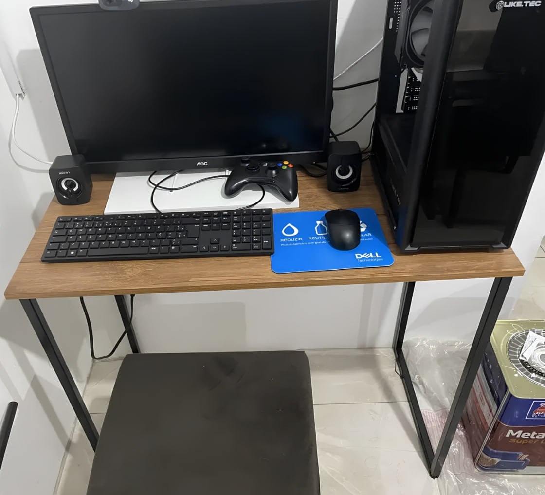 ✅ Escrivaninha Industrial Office Aço Mdf 90x45x76cm (7 Cores)