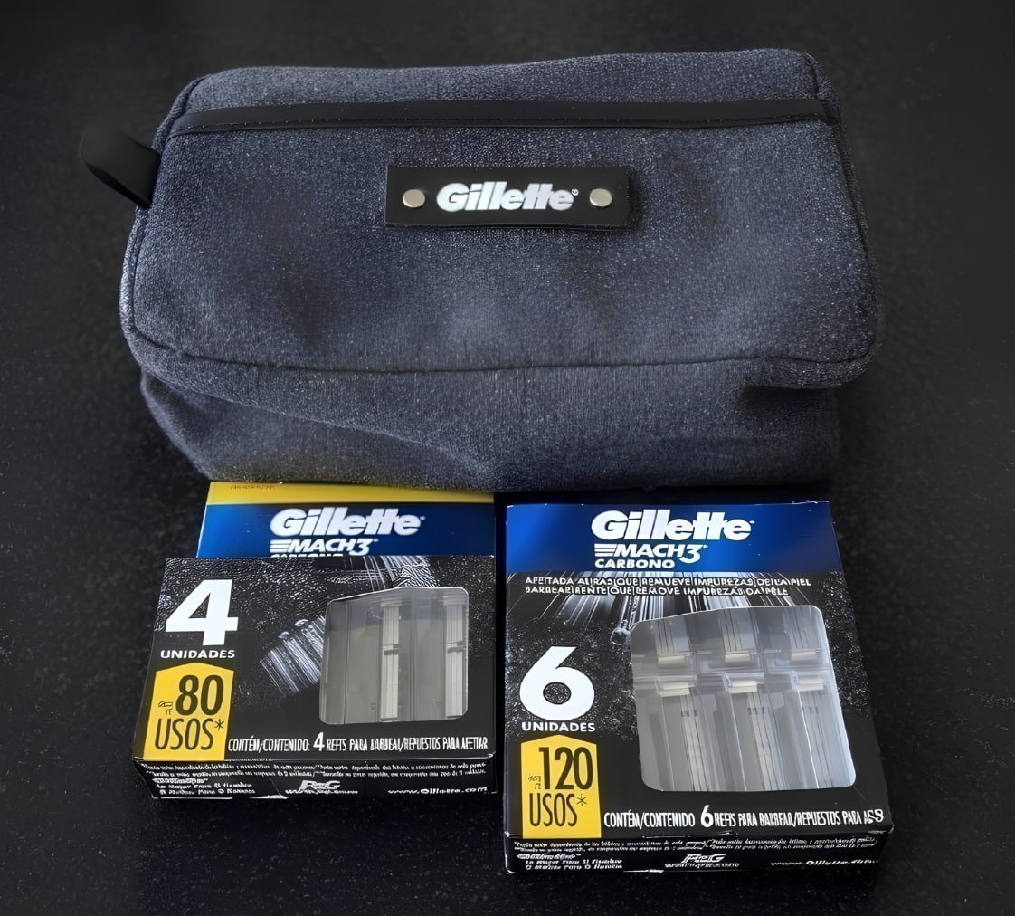 🪒 Kit Carga Mach3 10 Cargas + Necessaire, Gillette