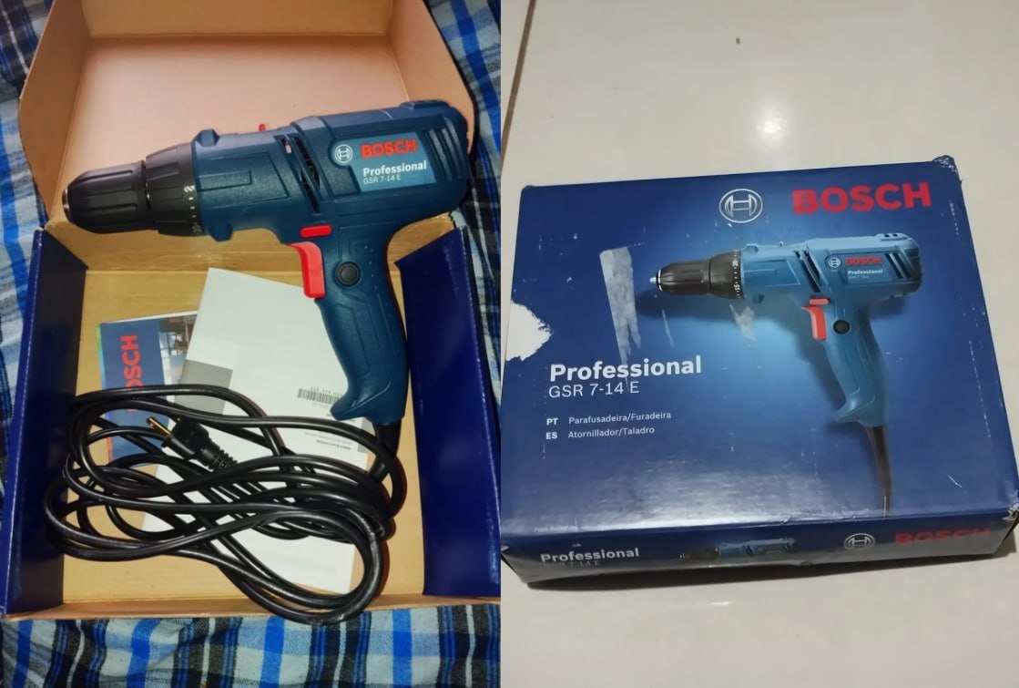 🧰 Furadeira Parafusadeira Elétrica De 10mm Bosch GSR 7-14 E 400W - 127/220v