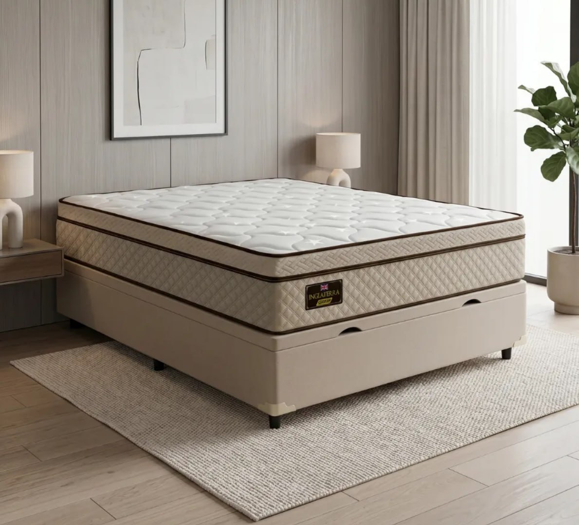 🛏 Cama Box Baú Colchão Molas Ensacadas Casal Gazin