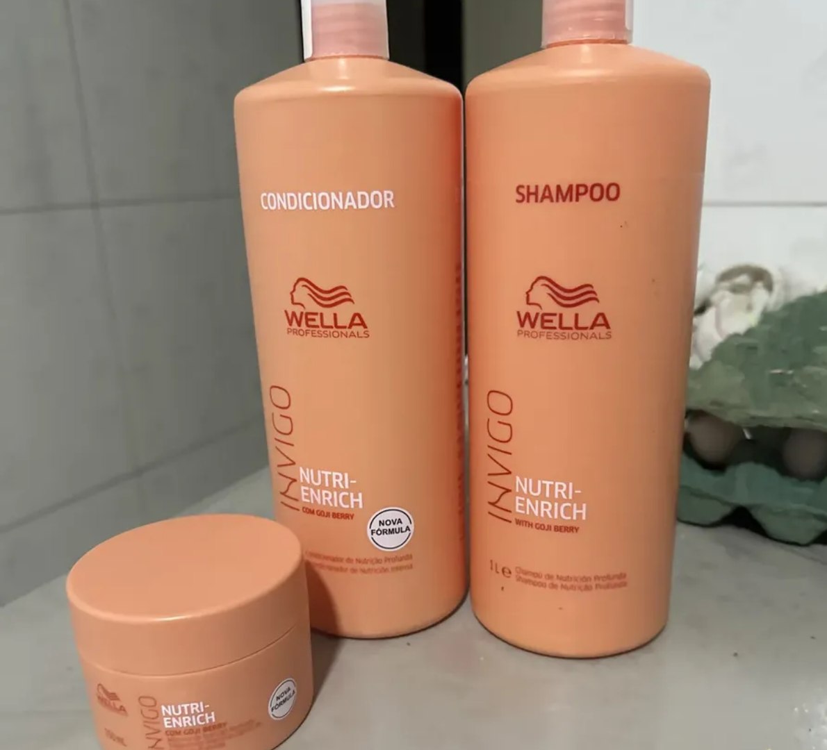 🧴 Kit Wella Invigo Nutri Enrich Pro Shampoo e Condicionador 1L + Máscara 150ml