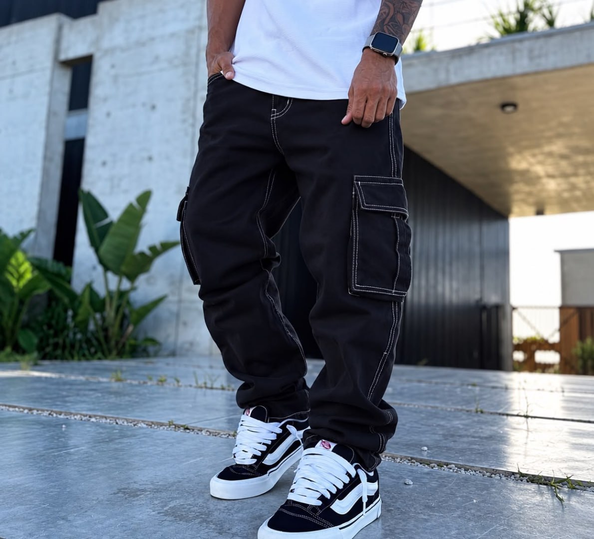 👖 Calça Cargo Premium Masculina Sarja