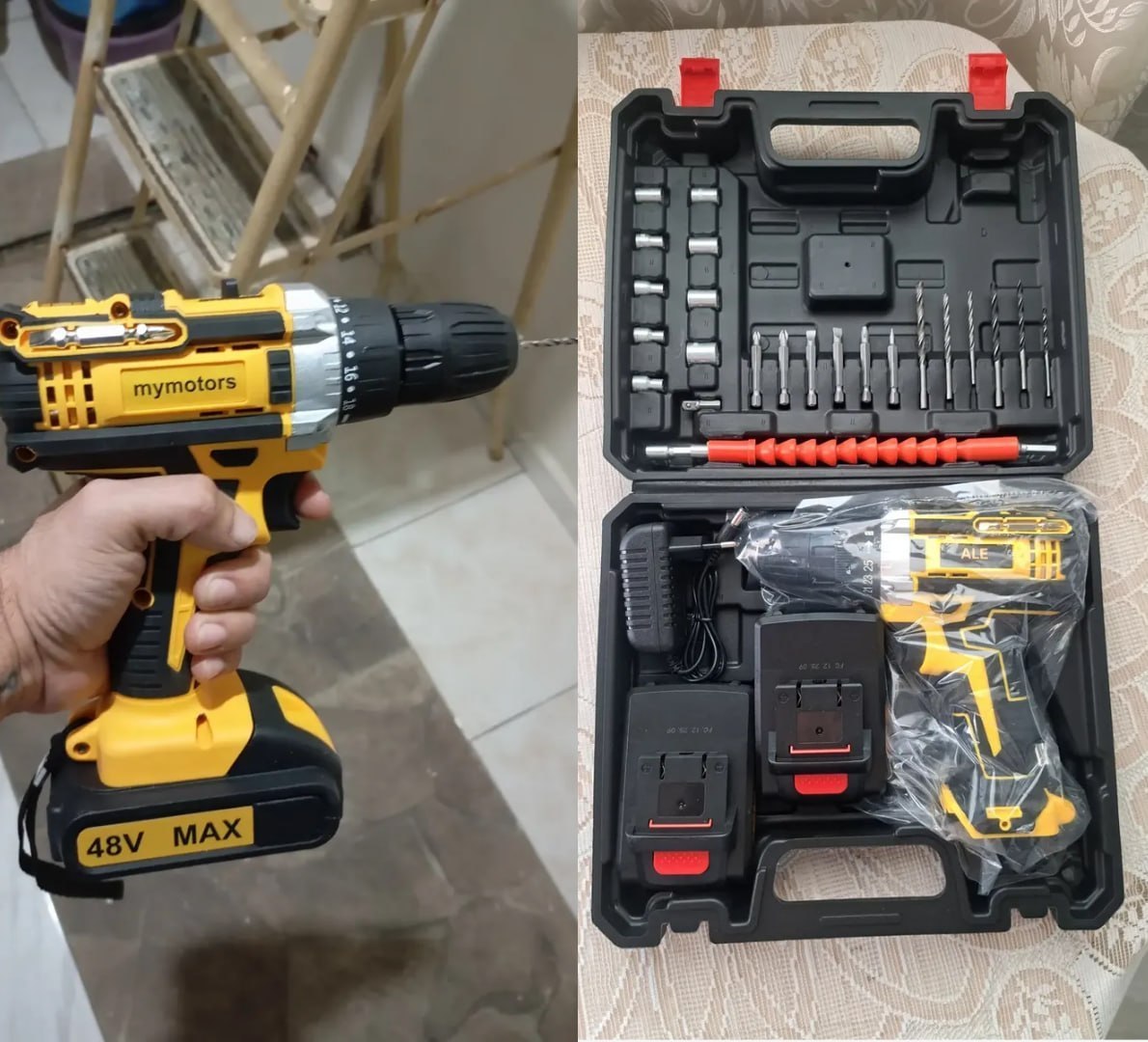 🔩 Parafusadeira Furadeira 48v Profissional 2 Baterias Sem Fio