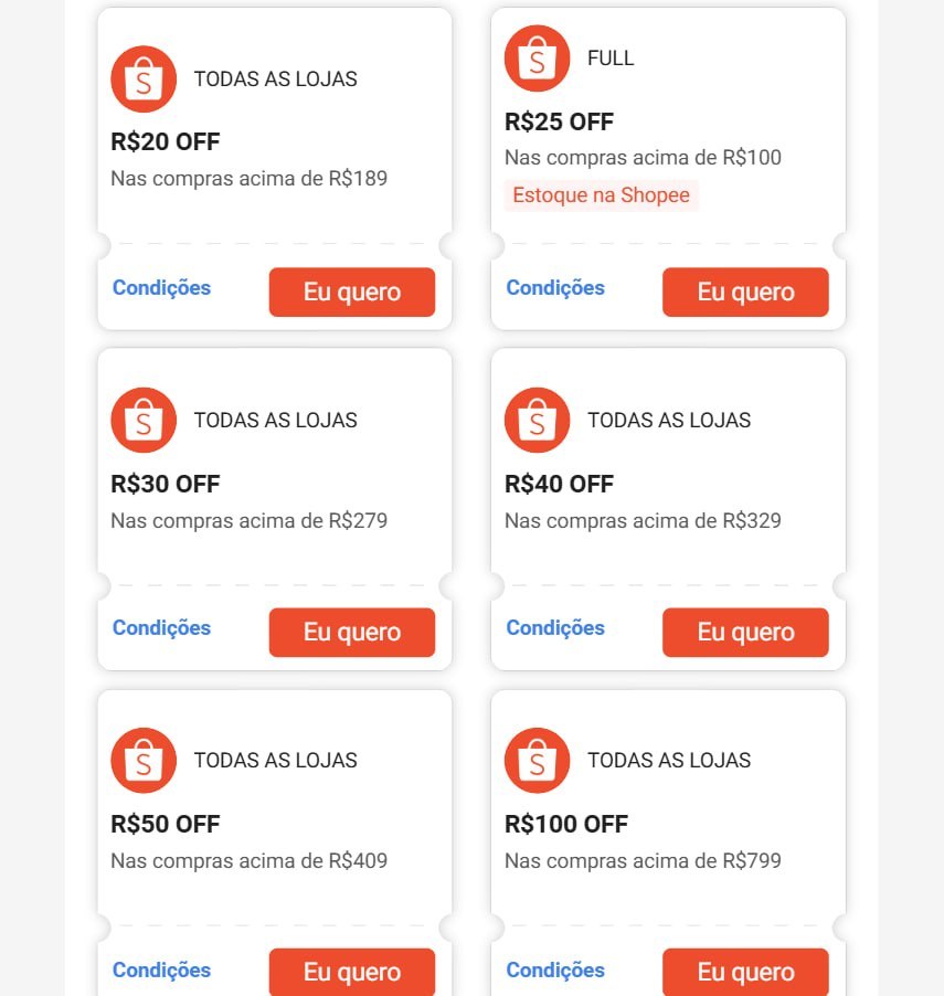 🚨 SHOPEEE RENOVOU AS CARTINHA