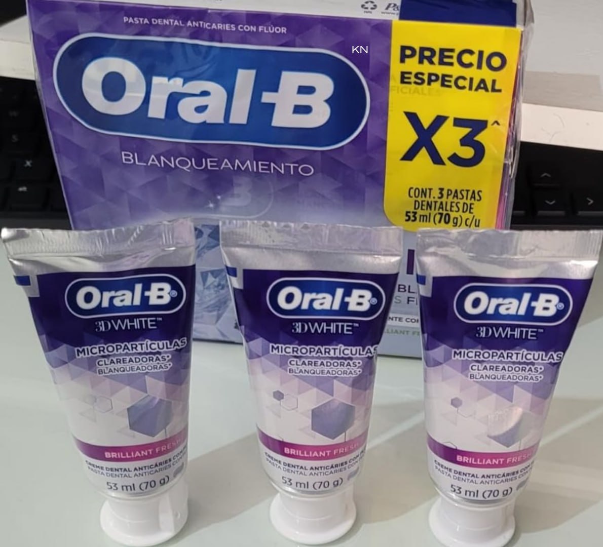 🦷 Pasta de Dente Oral-B 3D White Brilliant Fresh, 3 Unidades de 70g