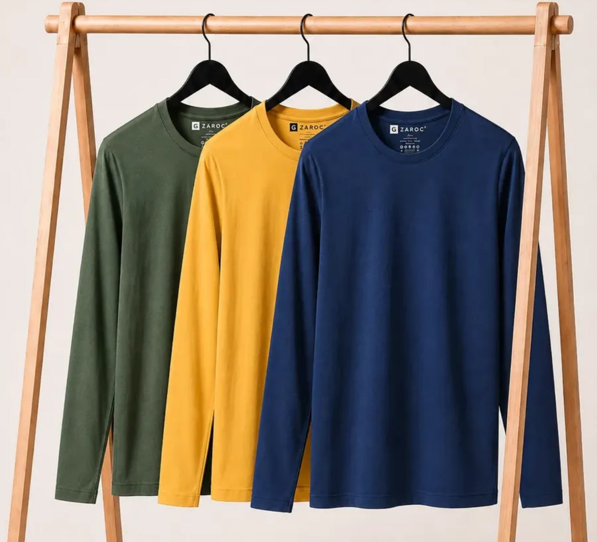 ✅ Kit 3 Camisetas Manga Longa Slim Algodão 30.1 Zaroc