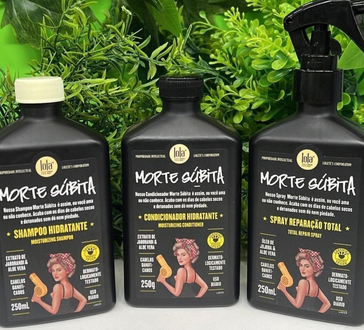🧴 Kit Morte Súbita (Shampoo + Condicionador + Spray Reparação) Lola From Rio