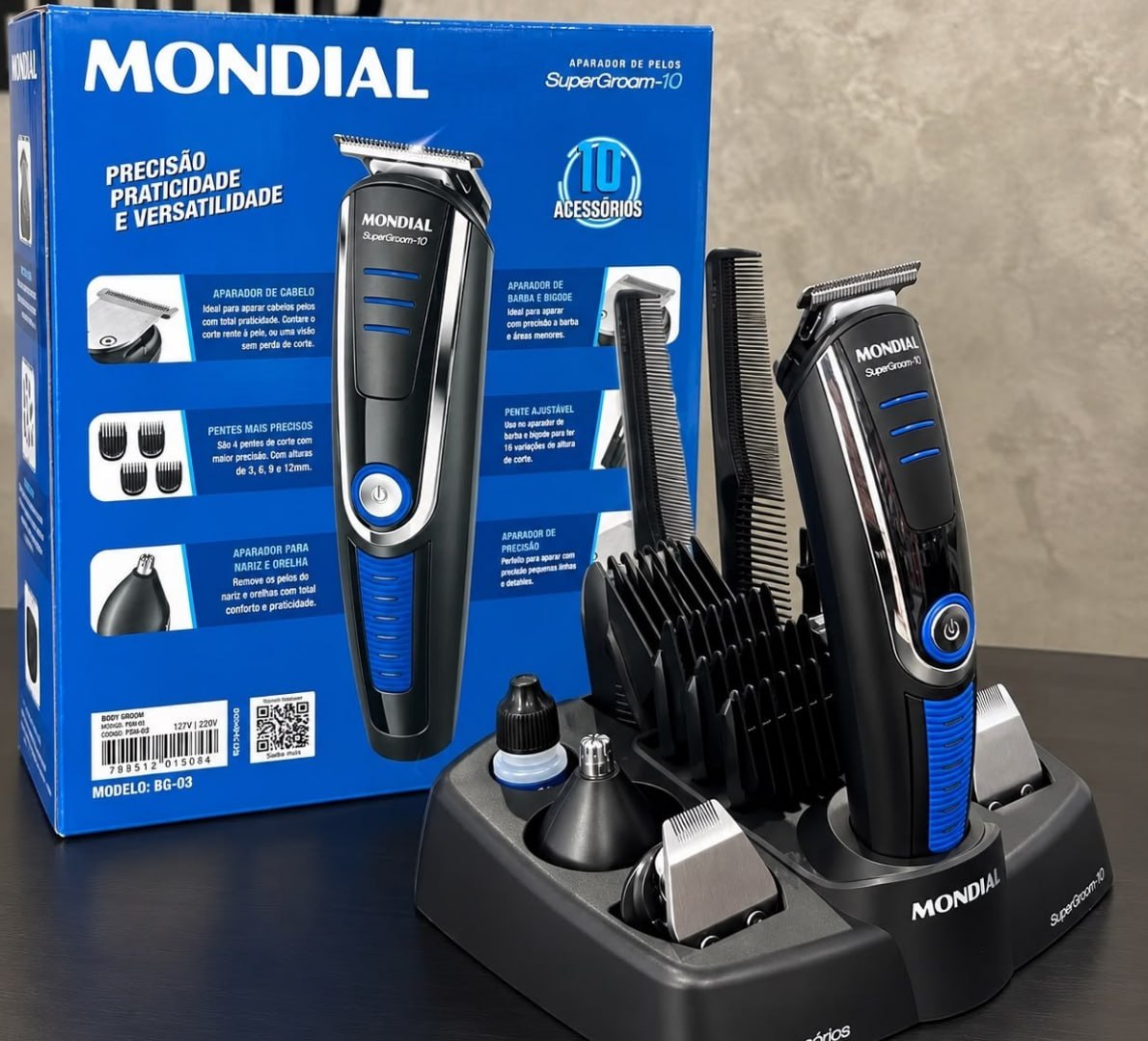 💈 Aparador de Pelos Super Groom 10 Mondial Bivolt