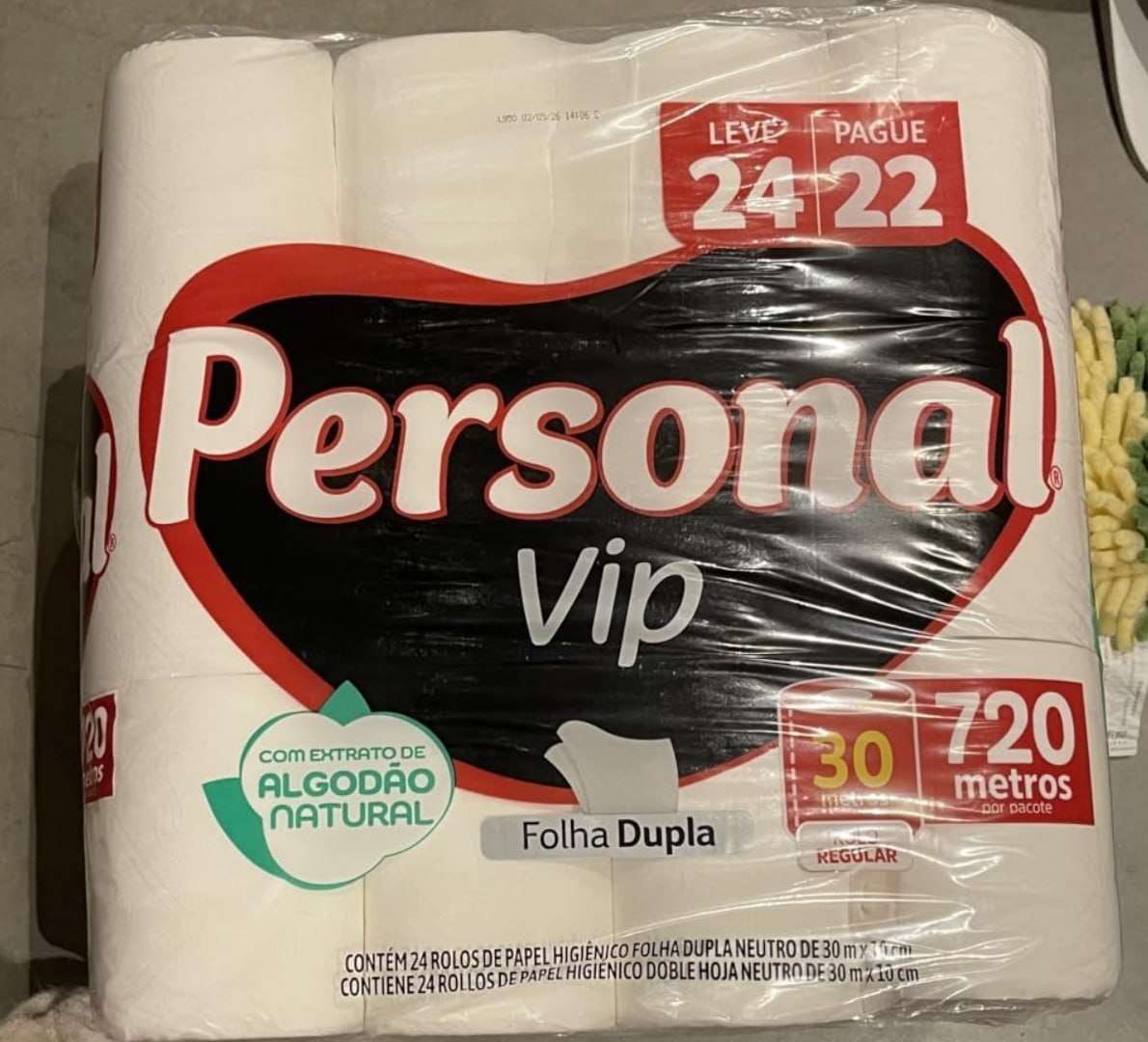 🧻 Papel Higiênico Folha Dupla, Personal VIP, 24 unids.