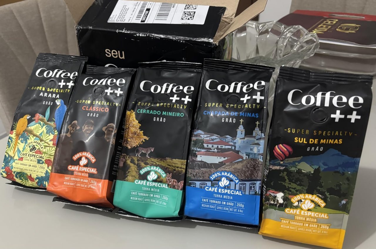 ☕️ Kit 5 Pacotes Café Especial em Grãos Coffee++