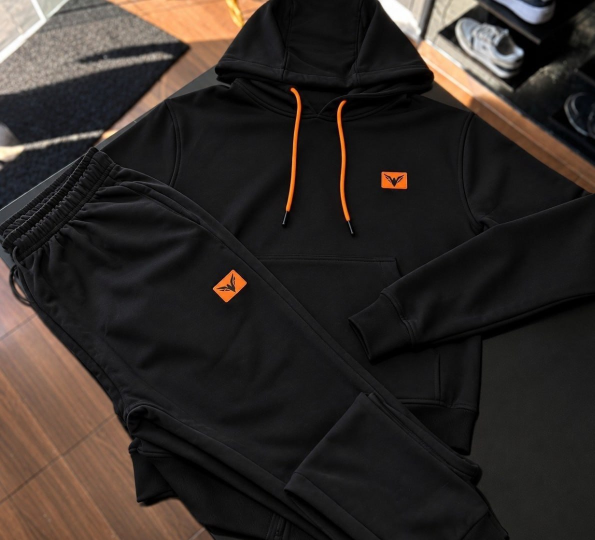 🧥 Conjunto De Frio Moletom Com Capuz Canguru Flanelado