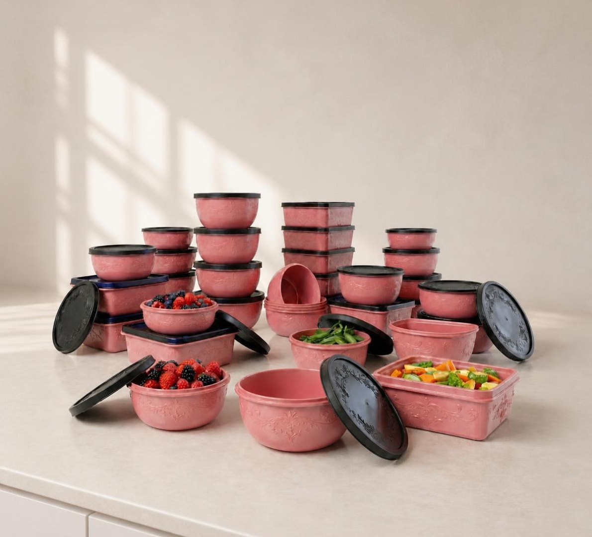 🥘 Kit 21 Potes Plásticos Com Tampa Tamanhos Variados