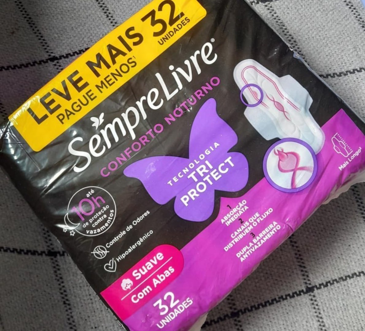 ✅ Sempre Livre Absorvente Externo Noturno Plus, Suave 32un