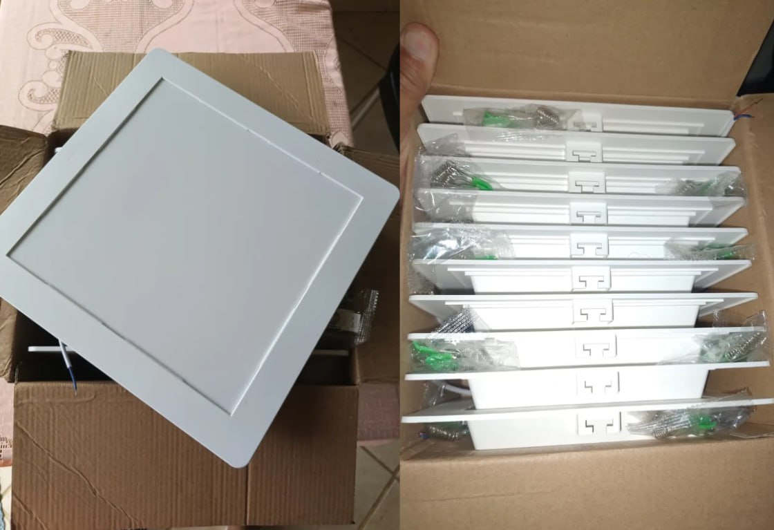 💡 Kit 10 Painel led Plafon Embutir 18w 6500k Branco Frio 12cm 110v/220v
