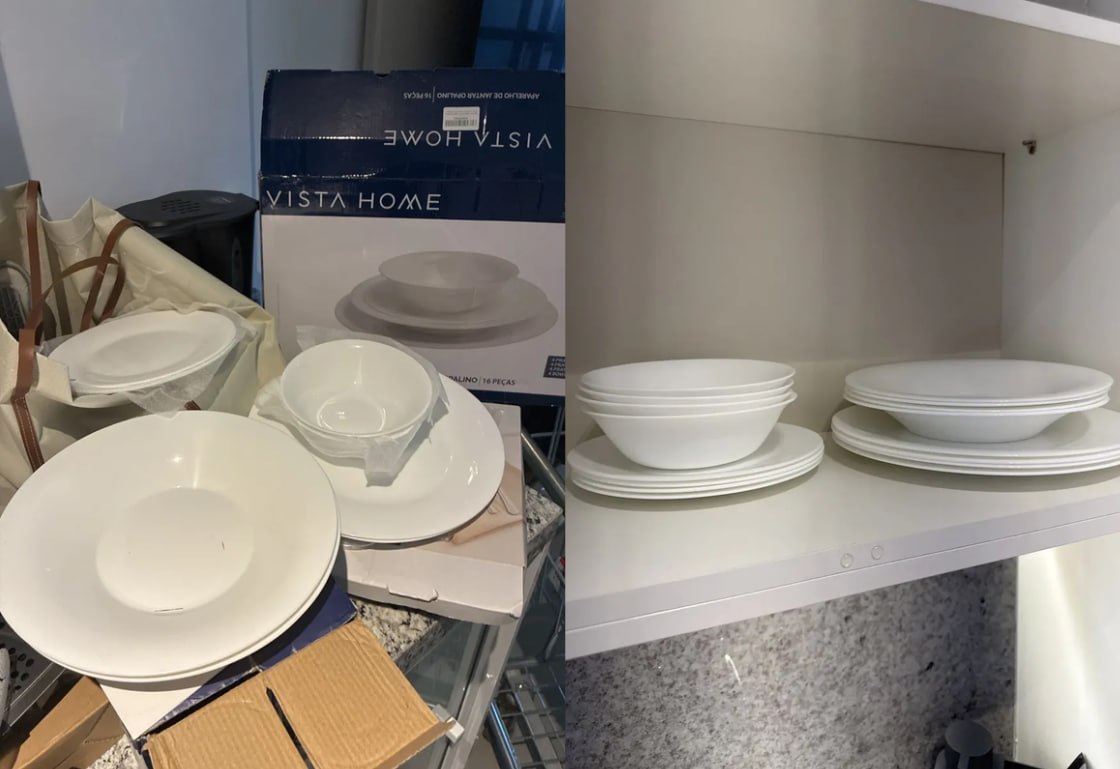 ✅ Aparelho Jogo Kit De Jantar 16 Peças Opalino Branco Pratos E Bowl
