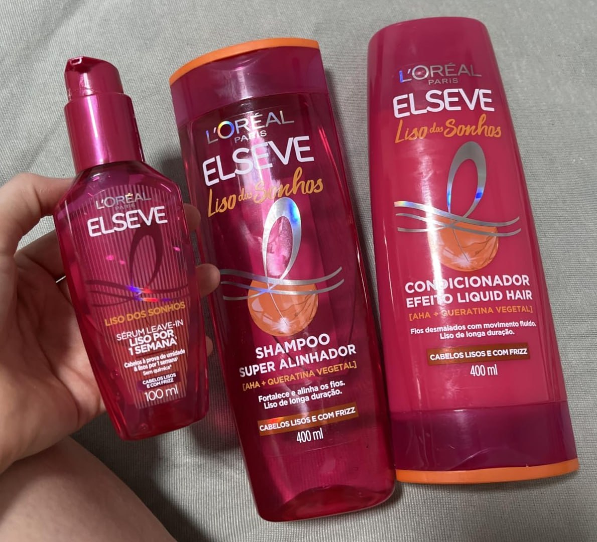 🧴 L'Oréal Paris Elseve Liso dos Sonhos (Shampoo, Condicionador e Sérum)