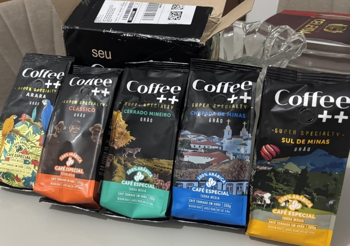 ☕️ Kit 5 Pacotes Café Especial em Grãos Coffee++ (5x250g)