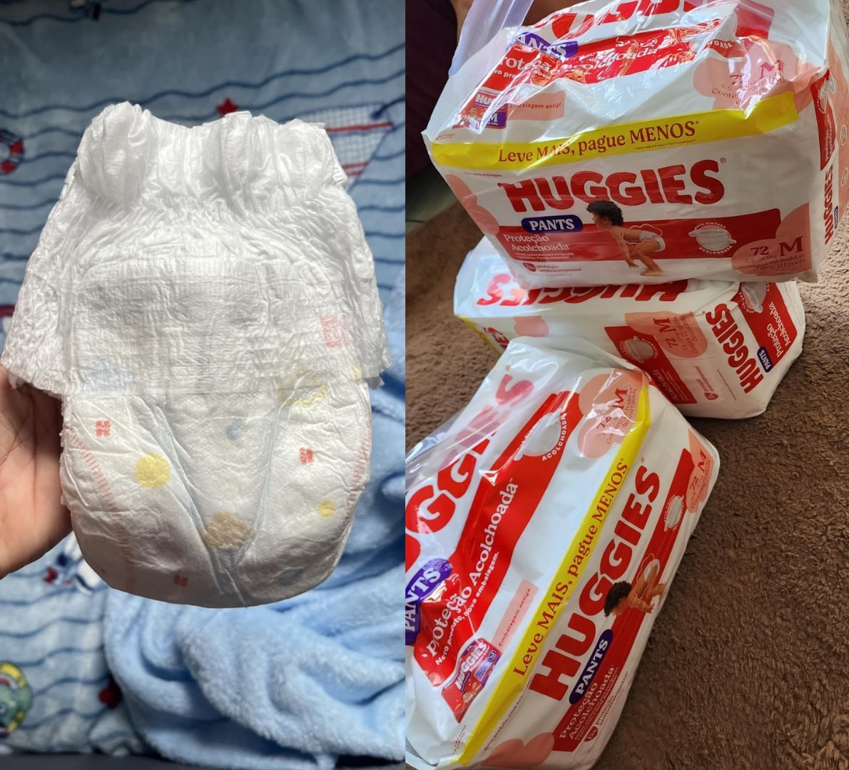 🧷 Fralda Pants Huggies Proteção Acolchoada M - 216 Unidades
