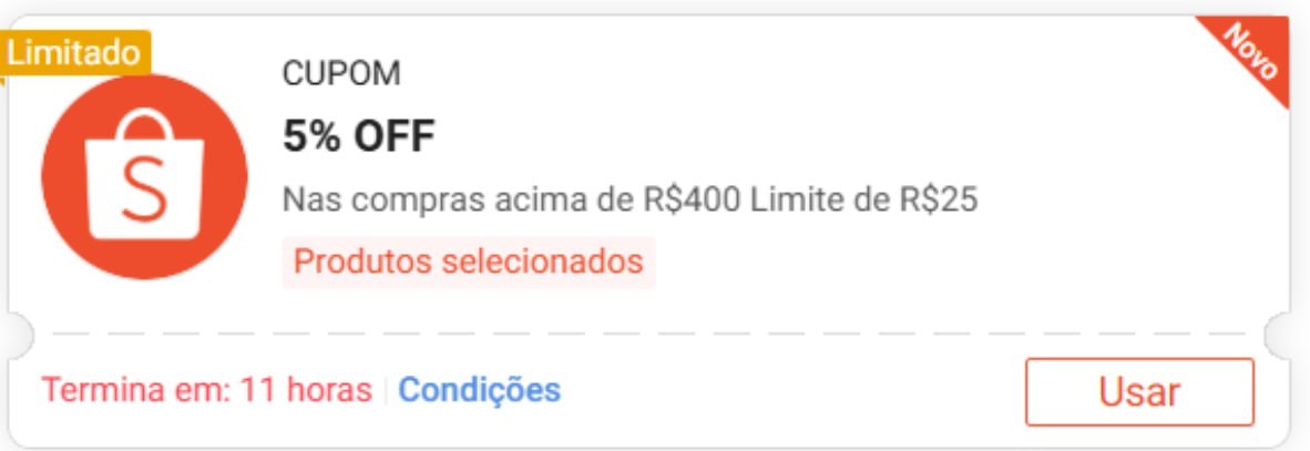 🚨 NOVO CUPOM SHOPEE 🚨
