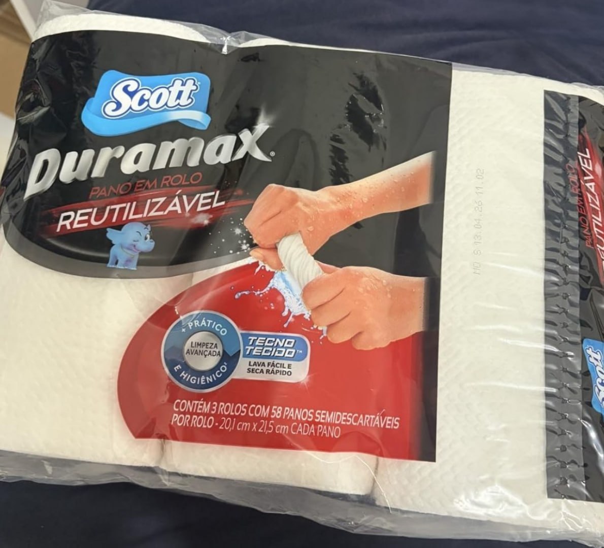 ✅ Scott Duramax Pano Reutilizável em Rolo, 174 Folhas (3 Unidades de 58 Folhas)