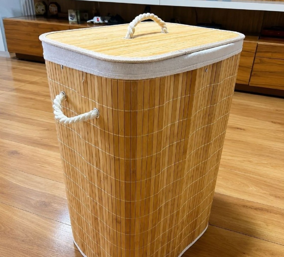 🎋 Cesto De Roupas De Bambu 70L Yikasa
