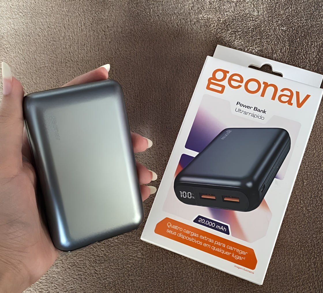 ⚡️ Geonav Power Bank, Carregador Portátil Universal 20.000mAh